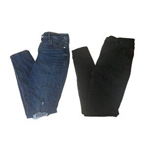 Old Navy LOT Womens Size 8 Blue And Black Rockstar Jeans 28x28